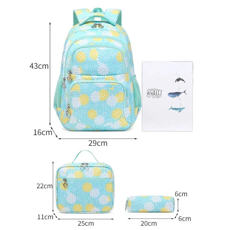 High Quality Floral School Bag Set