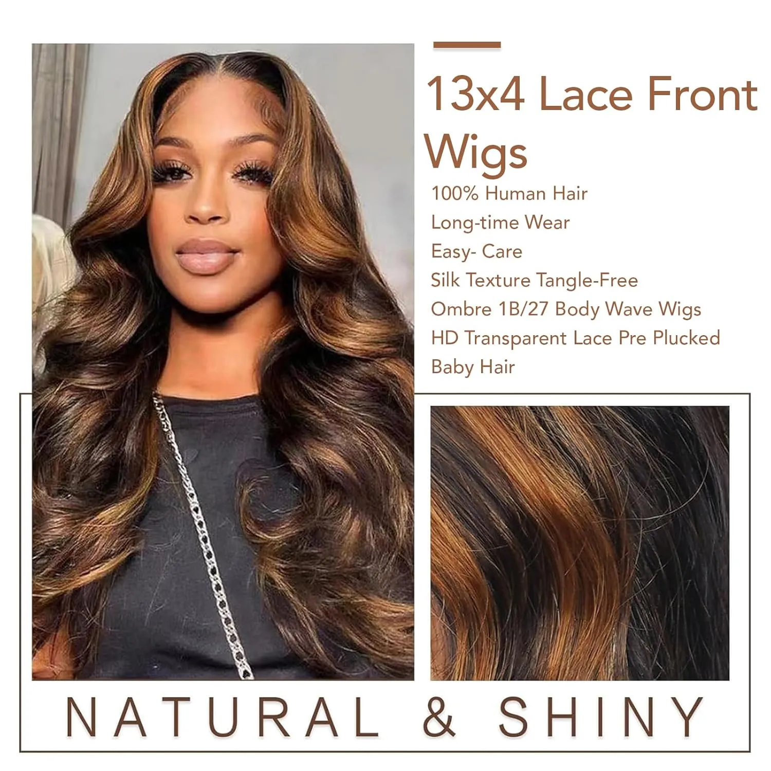 Highlight Lace Front Wig Human Hair 26 Inch 13x4 Body Wave Ombre Lace Front Wig Human Hair 1/27 Body Wave 200 Density Colored