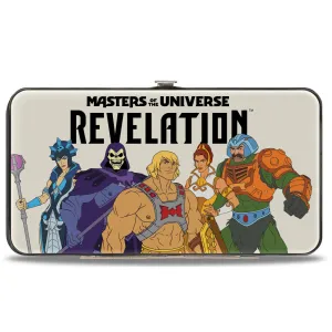 Hinged Wallet - MASTERS OF THE UNIVERSE REVELATION Group Pose and Title Logo White/Black