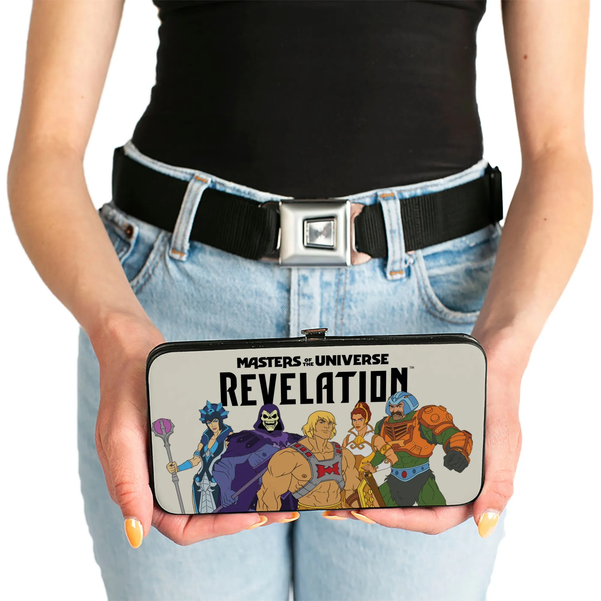 Hinged Wallet - MASTERS OF THE UNIVERSE REVELATION Group Pose and Title Logo White/Black