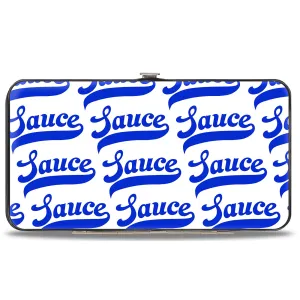 Hinged Wallet - SAUCE Baseball Script White/Blue
