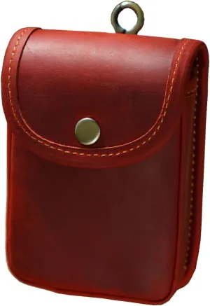 Holster Pouch, Leather Double Deck Playing Card Case Fits Poker and Bridge Size Cards, Durable Leather EDC Waist Bag for Coins, Car Keys, Headphones