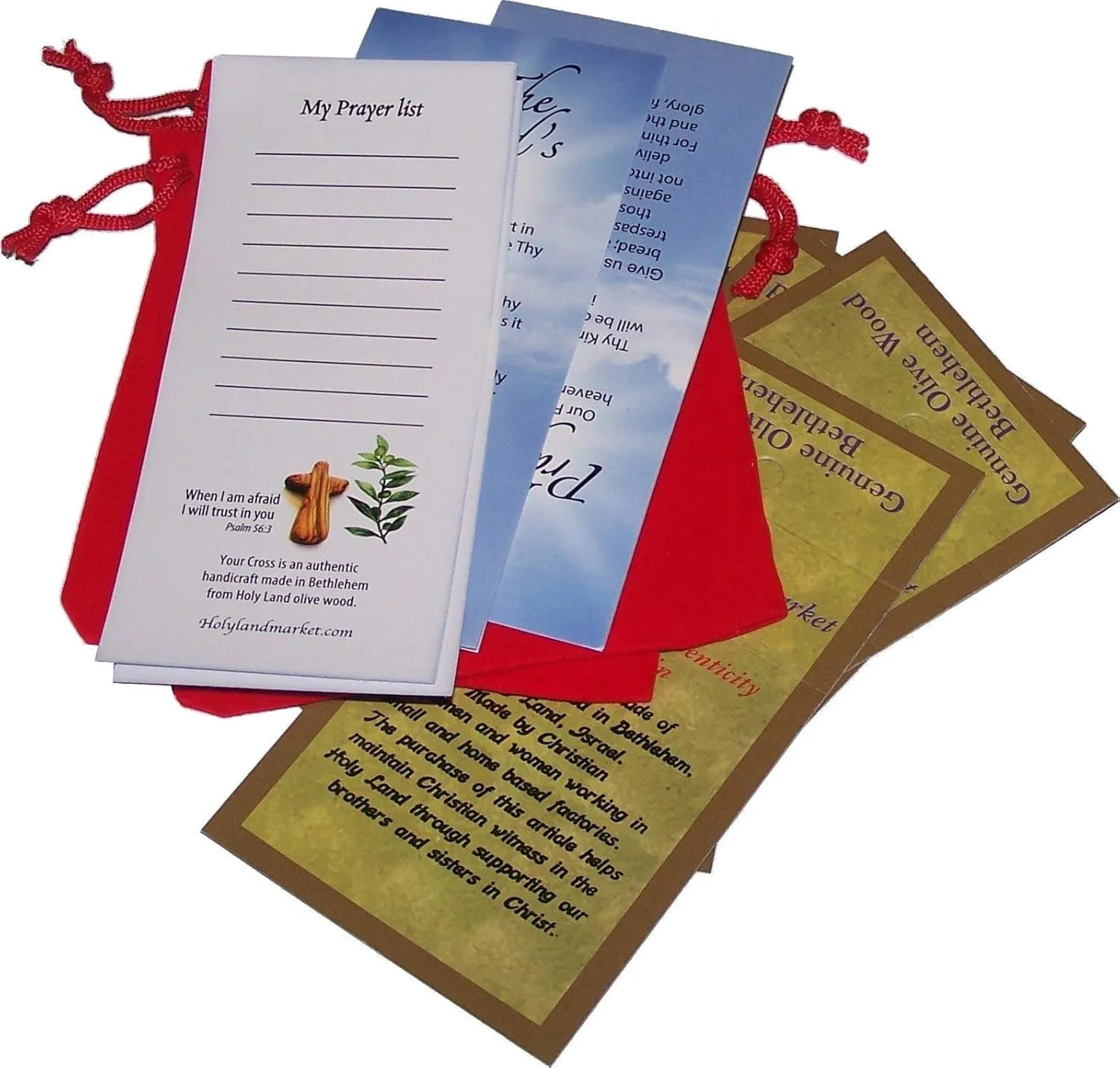 Holy Land Market Comfort/Holding Cross Also Known as Palm or Hand Cross With Velvet Bag And Two Certificates (4 Inches) (25)