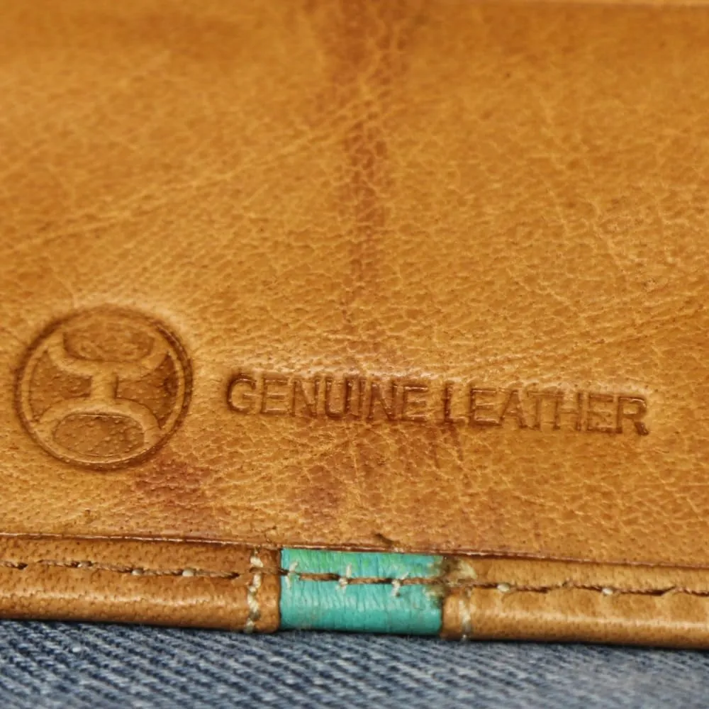 HOOEY Bi-Fold Leather Men's Wallet (Aztec - Turquoise)