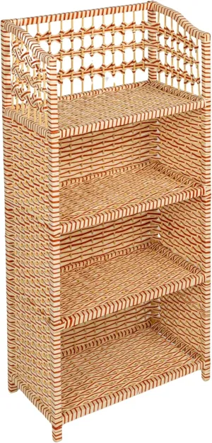 Household Essentials Woven Accent Shelf Cream and White Paper Rattan
