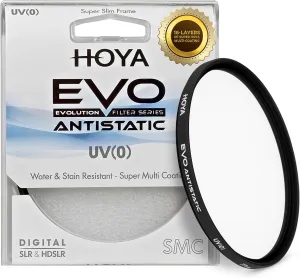 Hoya EVO Antistatic 37mm UV Filter — Camera Filters with 16-Layer SMC Coating, 3mm Thick, UV Optical Glass for Superior Resolution - Dust, Stain & Scratch-Resistant for Clear & Distortion-Free Images