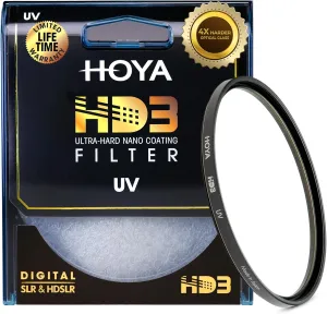 Hoya HD3 82mm UV Protector Filter - Re-Certified for 100MP  Cameras with Ultra-Hard Nano Coating UV Filter - Stain Resistant, Smudge and Waterproof UV Lens Filter with Aluminum Frame