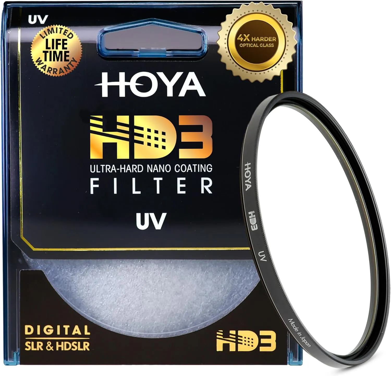 Hoya HD3 82mm UV Protector Filter - Re-Certified for 100MP  Cameras with Ultra-Hard Nano Coating UV Filter - Stain Resistant, Smudge and Waterproof UV Lens Filter with Aluminum Frame