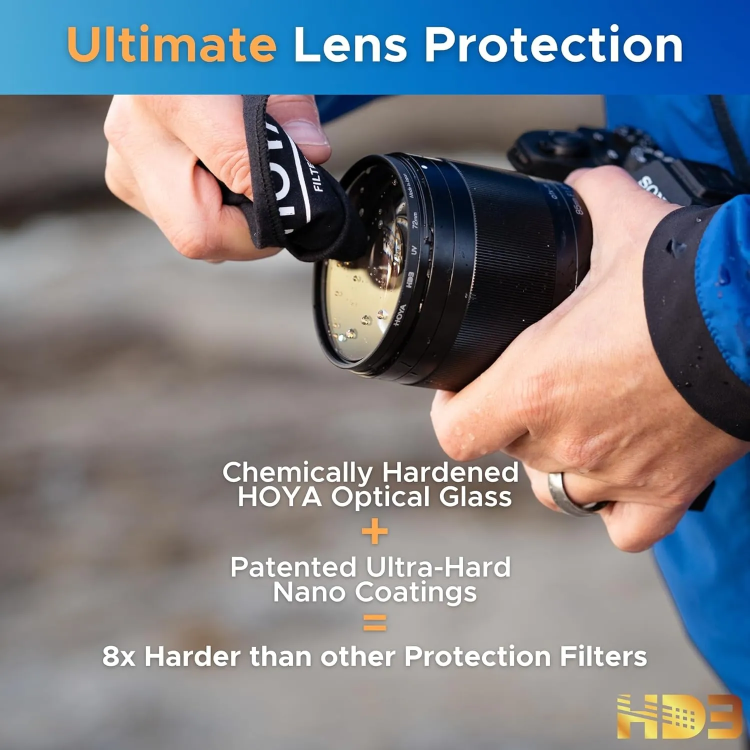 Hoya HD3 82mm UV Protector Filter - Re-Certified for 100MP  Cameras with Ultra-Hard Nano Coating UV Filter - Stain Resistant, Smudge and Waterproof UV Lens Filter with Aluminum Frame