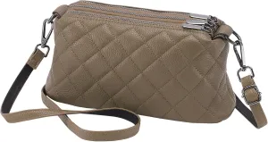 HUA ANGEL Crossbody Purses for Women, Leather Shoulder Handbags Sling Bag Crossboby Bags Triple Zipper Multi Pockets Purses