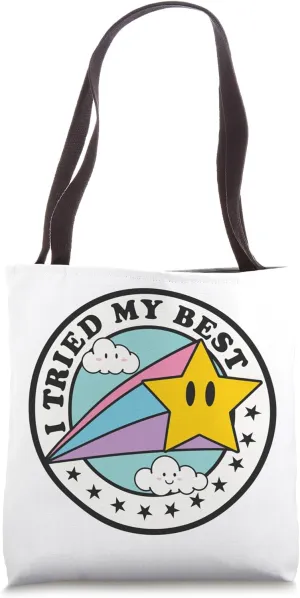 I Tried My Best Adult Merit Badges Funny Print Tote Bag