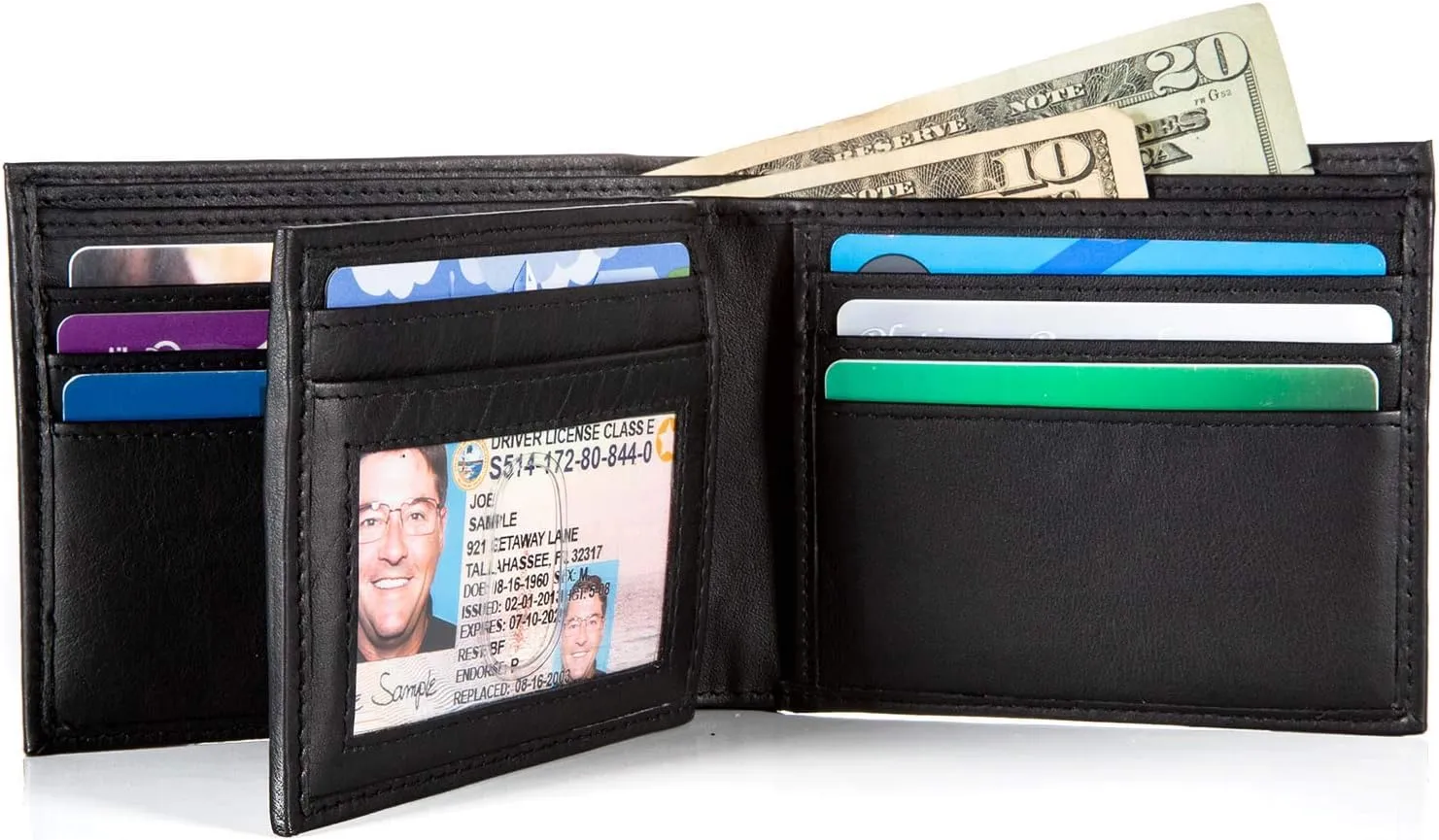 ID Stronghold Extra Capacity Bifold Wallet for Men - RFID Blocking Genuine Leather Wallet