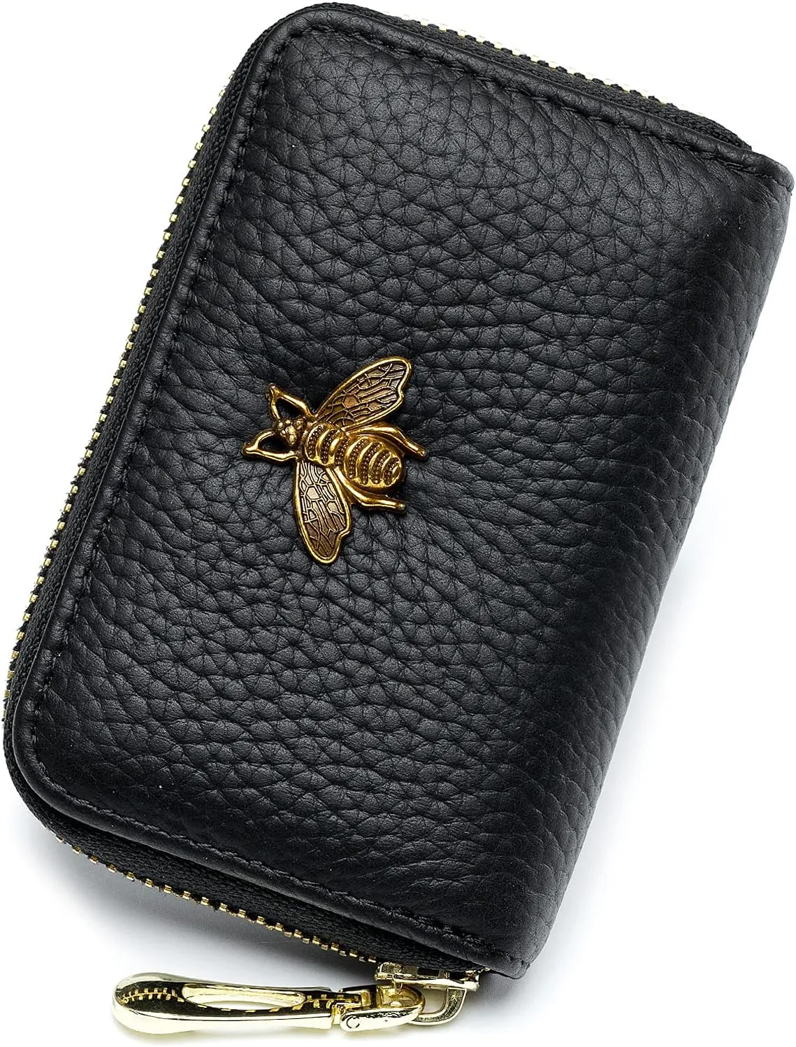 imeetu RFID Credit Card Holder, Small Leather Zipper Card Case Wallet for Women