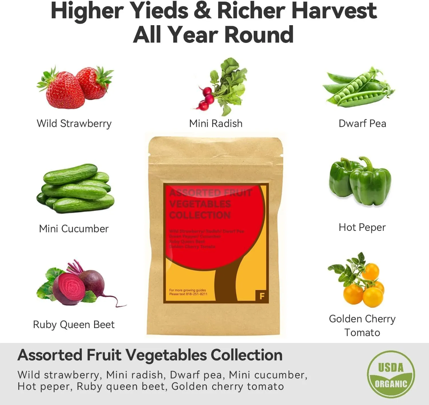 inbloom Fruit Seed Pod Kit for AeroGarden, Ahopegarden, GARDENCUBE, MUFGA, iDoo Hydroponics Growing System, 7-Pods (350  Seeds Include Strawberry, Tomato, Cucumber, Pea, Ruby Queen Beet)