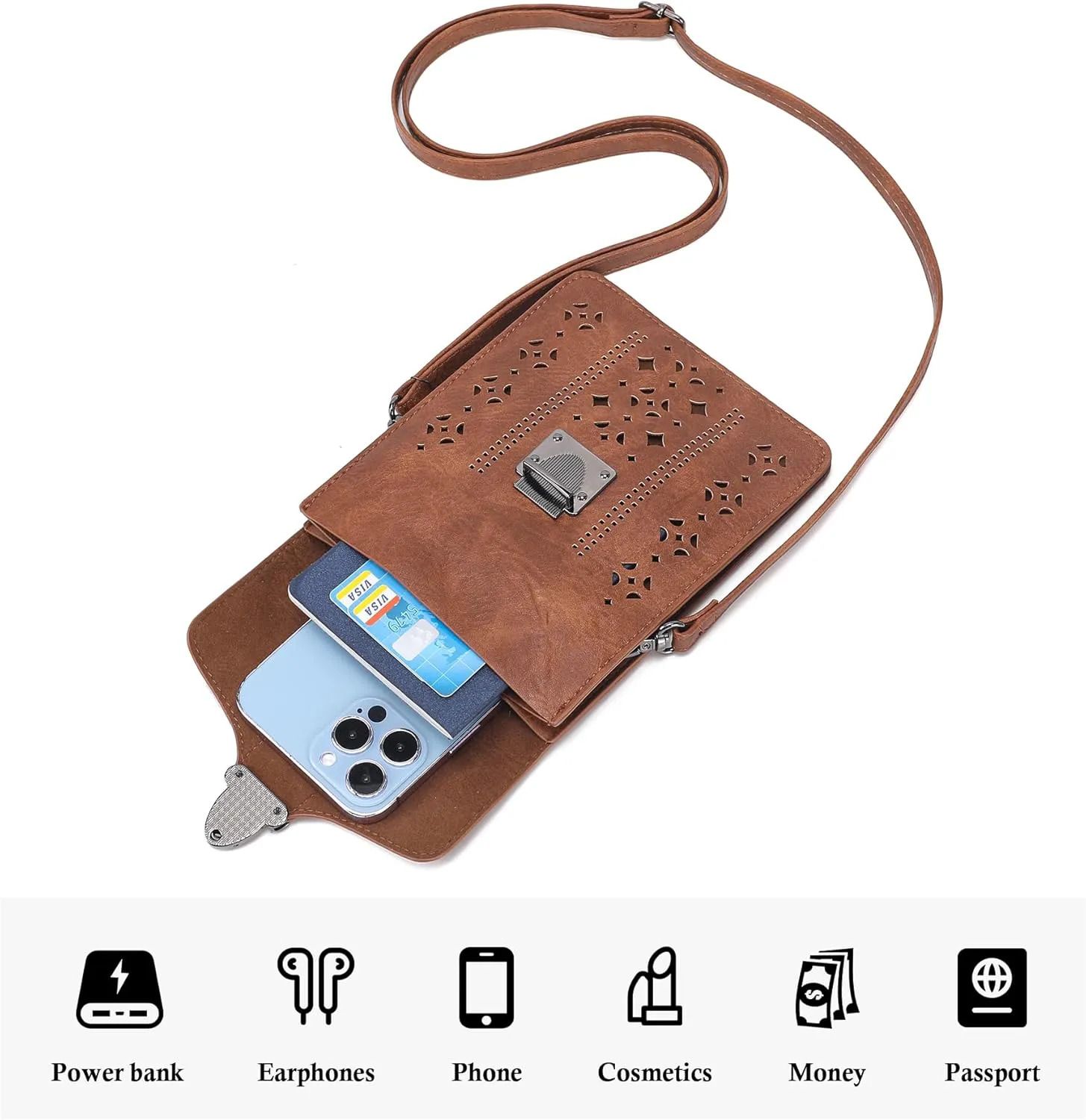 INICAT Small Crossbody Bags for Women Gifts for Teenage Girls Leather Cell Phone Purse