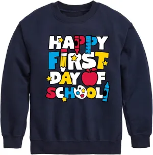 Instant Message - Happy First Day of School - Toddler & Youth Crewneck Fleece Sweatshirt