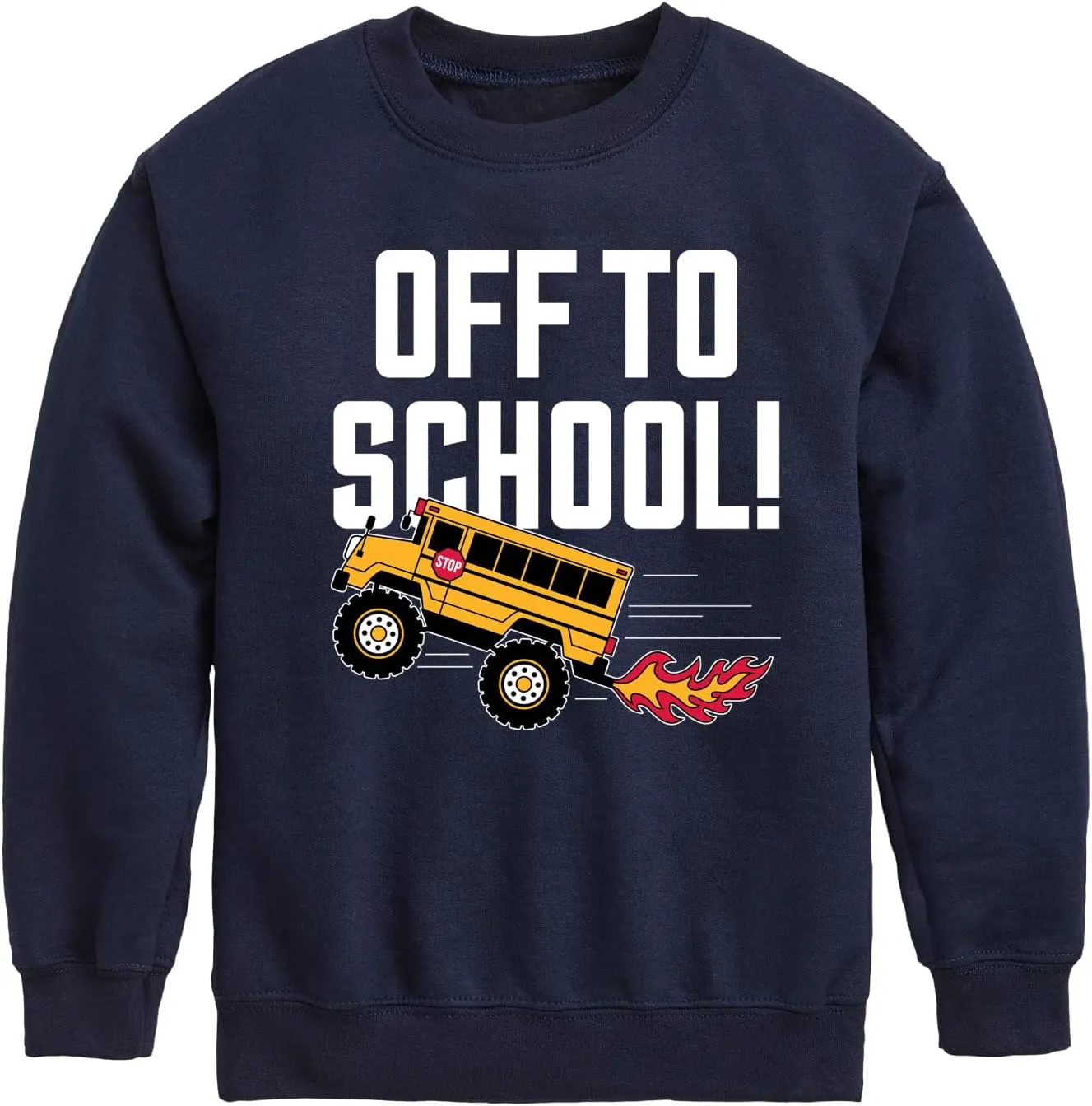Instant Message - Off to School Bus - Toddler & Youth Crewneck Fleece Sweatshirt