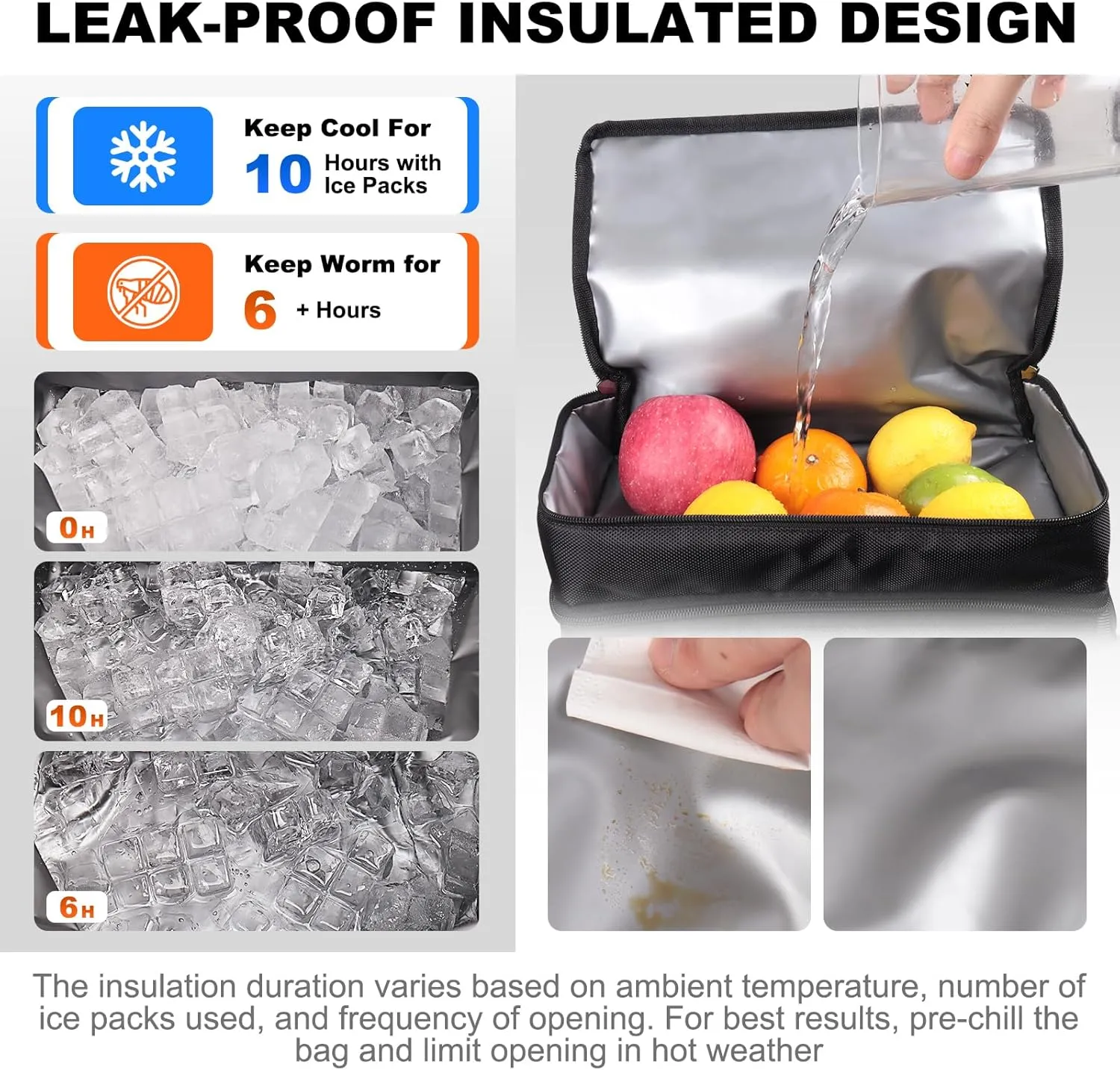 Insulated Cooler Backpack Waterproof Leak-Proof Over-Size Storage for Picnic, Camping, Lunch, Large Soft Cooler Bag Outdoor