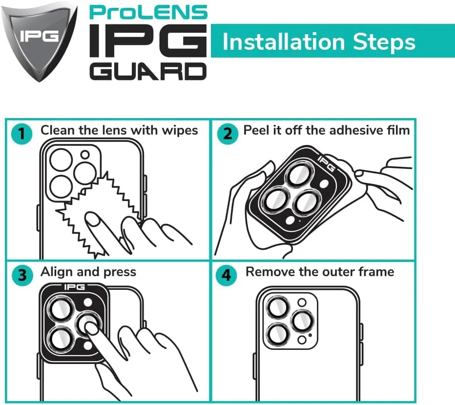 IPG ProLENS Diamond Frame Rhinestones Bling Camera Lens Protector for iPhone 14 Pro - 14 Pro Max Alumina Silicate Tempered Class, HD Clarity, Scratch-Resistant, Individual Lens Cover for 14MaxDIApurp