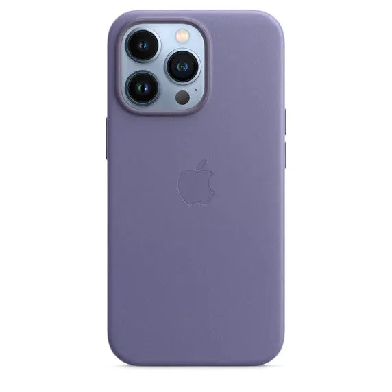 iPhone 14 Pro Leather Case (Not Magsafe) with Logo-Light Purple