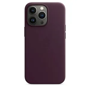 iPhone 14 Pro Leather Case with Camera Protection - Deep Purple / Saddle Brown / Ink