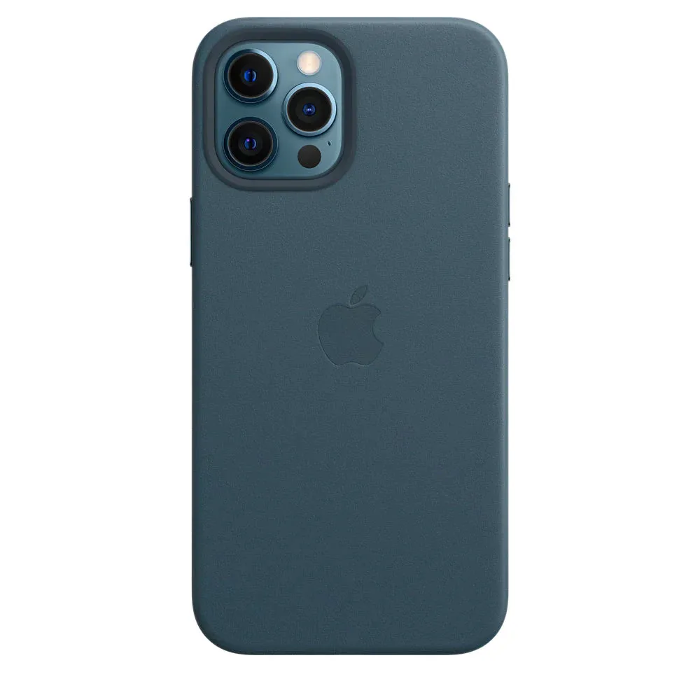 iPhone 14 Pro Leather Case with Camera Protection - Midnight Black / Batalic Blue /California Poppy
