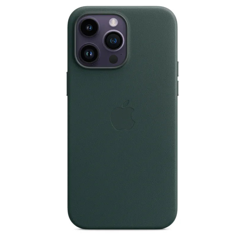 iPhone 15 Pro Leather Case with Magsafe (IC Animation Working) - Green