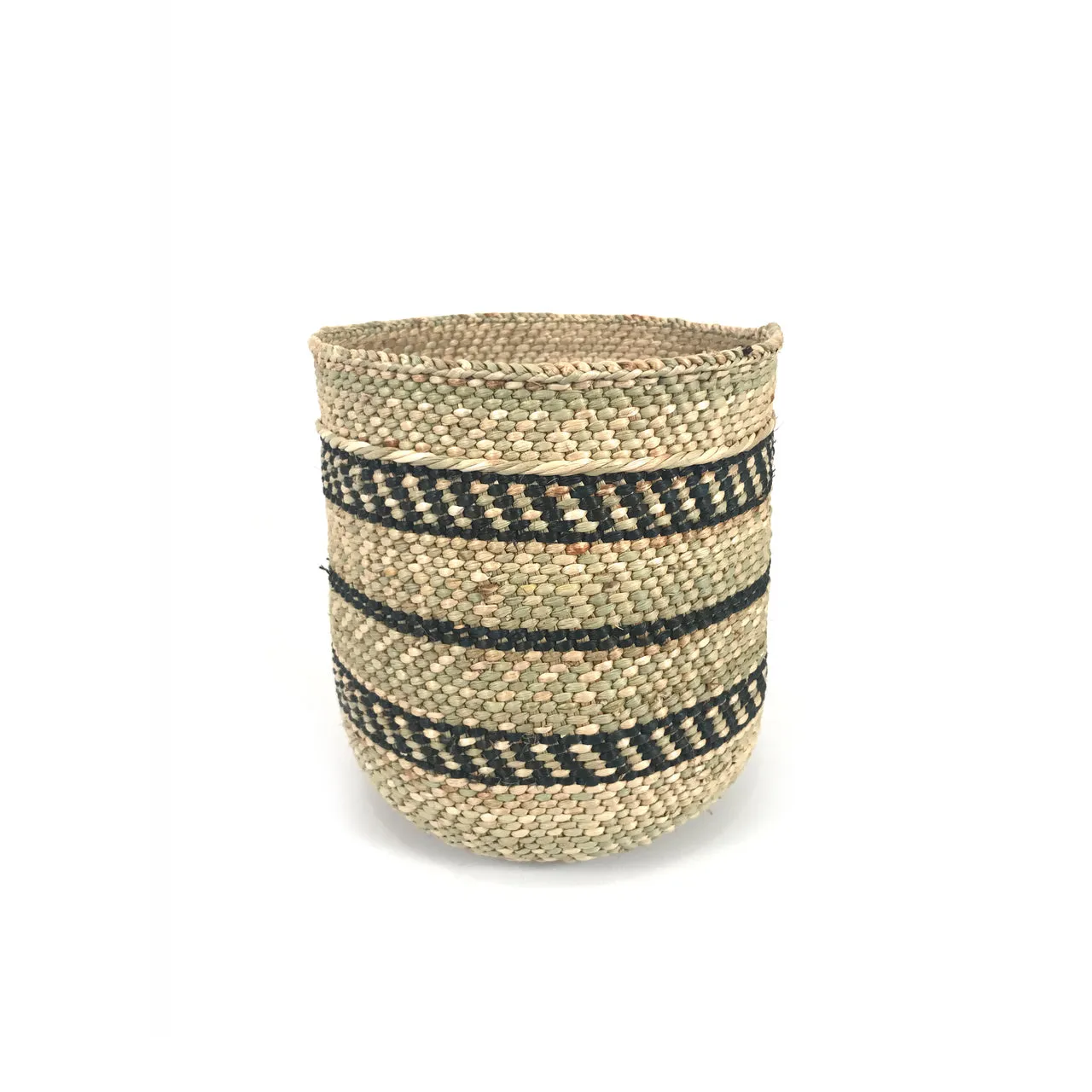 Iringa Woven Basket with Black Stripe