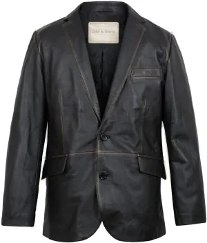 Isaac & David Chicago Lambskin Genuine Casual Wear Leather Blazer Sport Coat with Classic Button Closure for Men