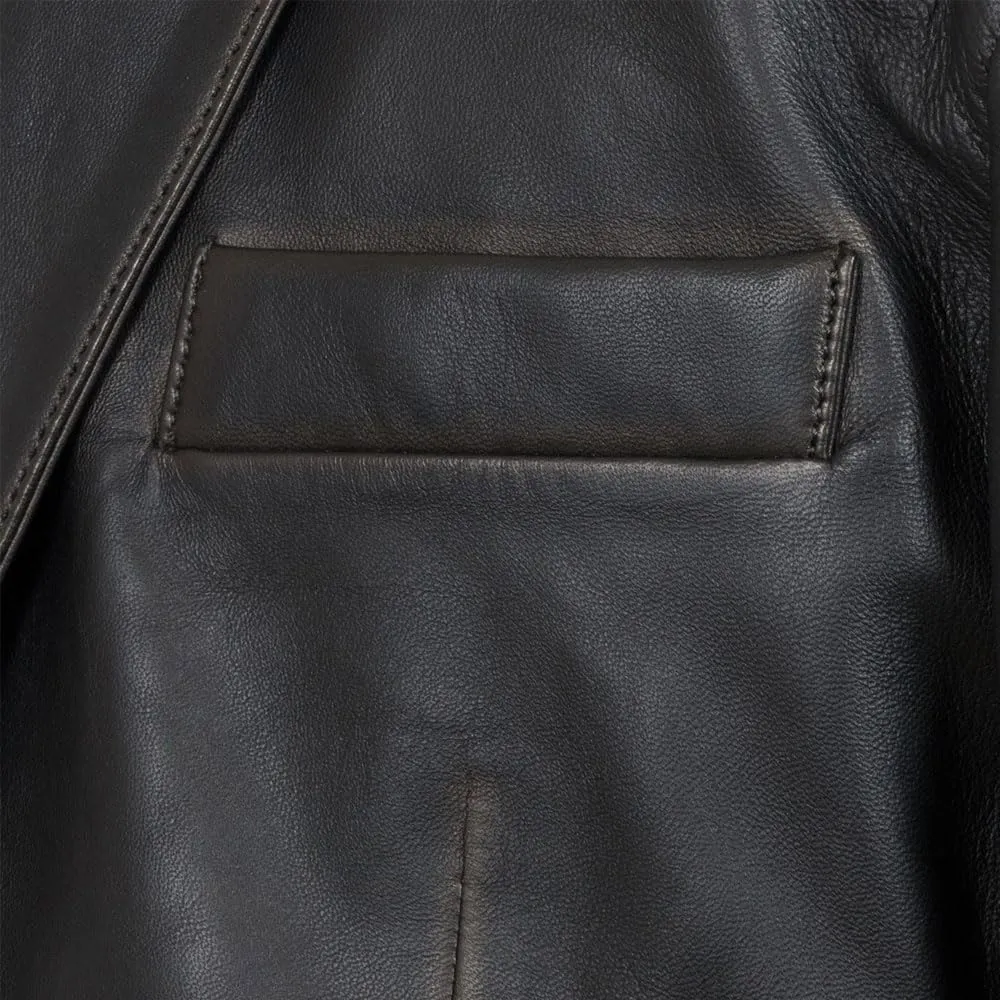 Isaac & David Chicago Lambskin Genuine Casual Wear Leather Blazer Sport Coat with Classic Button Closure for Men