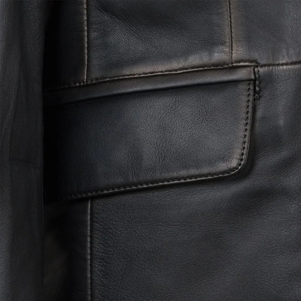 Isaac & David Chicago Lambskin Genuine Casual Wear Leather Blazer Sport Coat with Classic Button Closure for Men