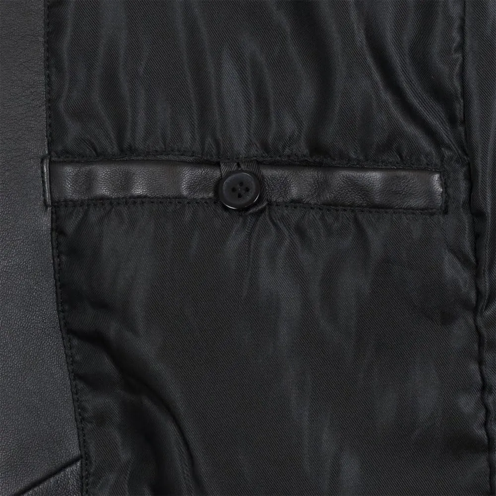 Isaac & David Chicago Lambskin Genuine Casual Wear Leather Blazer Sport Coat with Classic Button Closure for Men