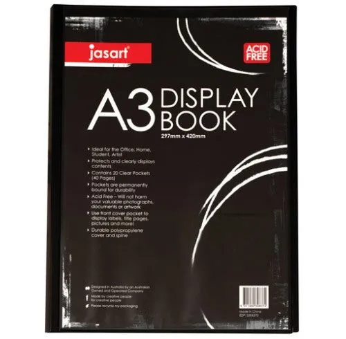 Jasart Prof Display Book w/Insert Spine A3 Black 20 pages