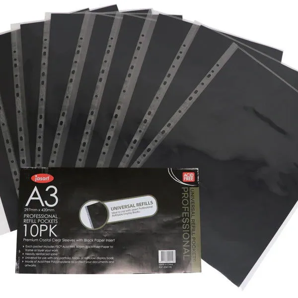 Jasart Prof Display Book w/Insert Spine A3 Black 20 pages