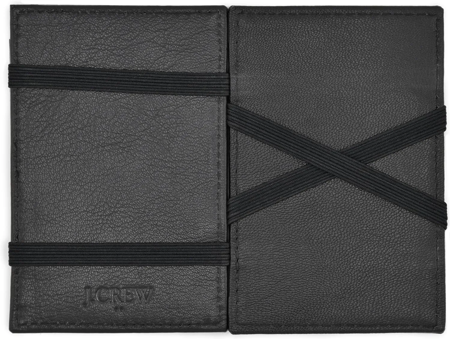 J.Crew Mercantile Men's Leather Magic Wallet (Black Pebbled)
