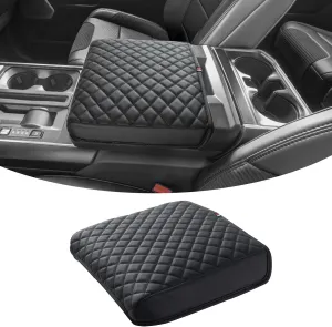 JDMCAR Armrest Cover Compatible with 2021 2022 2023 2024 2025 Ford F150 PU Leather Car Interior Accessories, Customized Anti-Scratch Leather Armrest Lid Protector Pad (Work Surface Console Only)