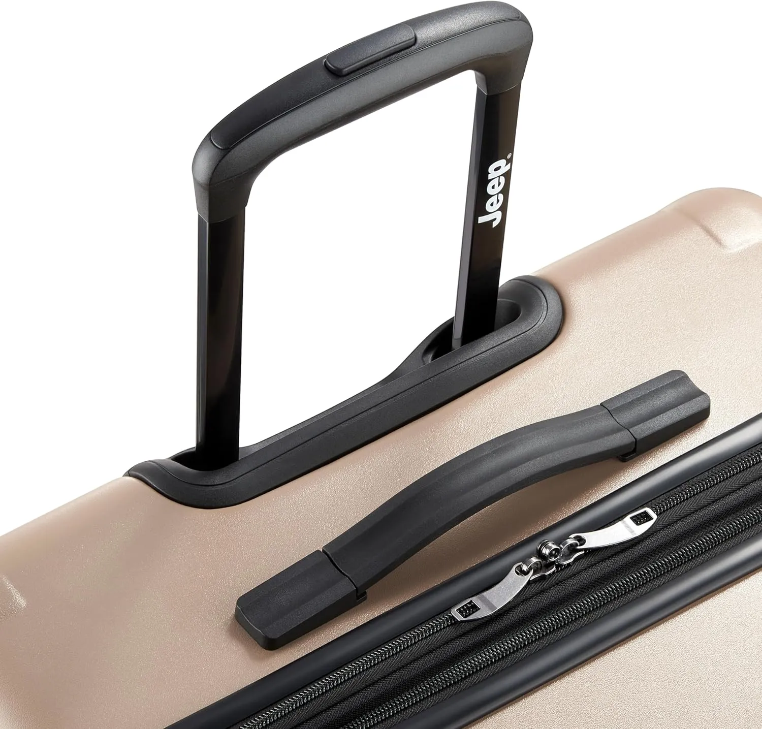 Jeep JH004C Hardside Expandable Luggage with Spinner Wheels, Beige, 2 Piece Set 20/28 Inch