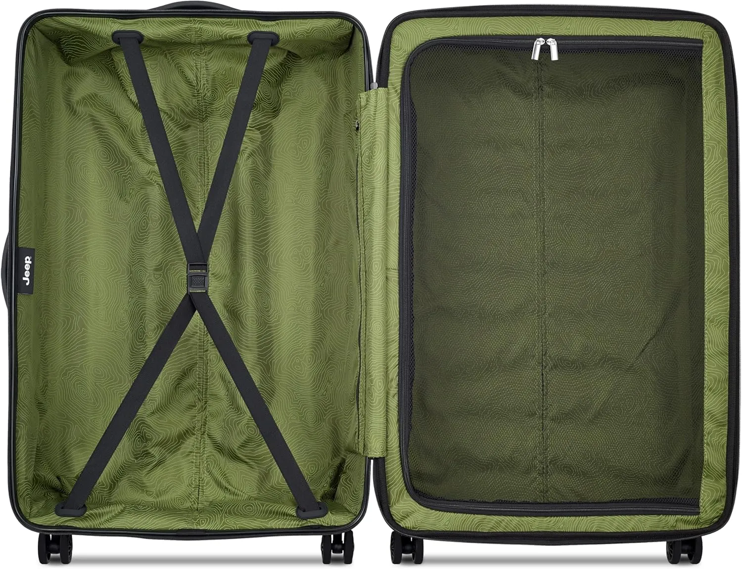 Jeep JH004C Hardside Expandable Luggage with Spinner Wheels, Beige, 2 Piece Set 20/28 Inch