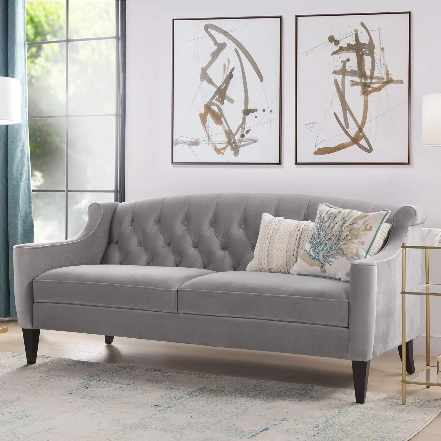 Jennifer Taylor Home Isobella 74" Upholstered Button Tufted Sofa