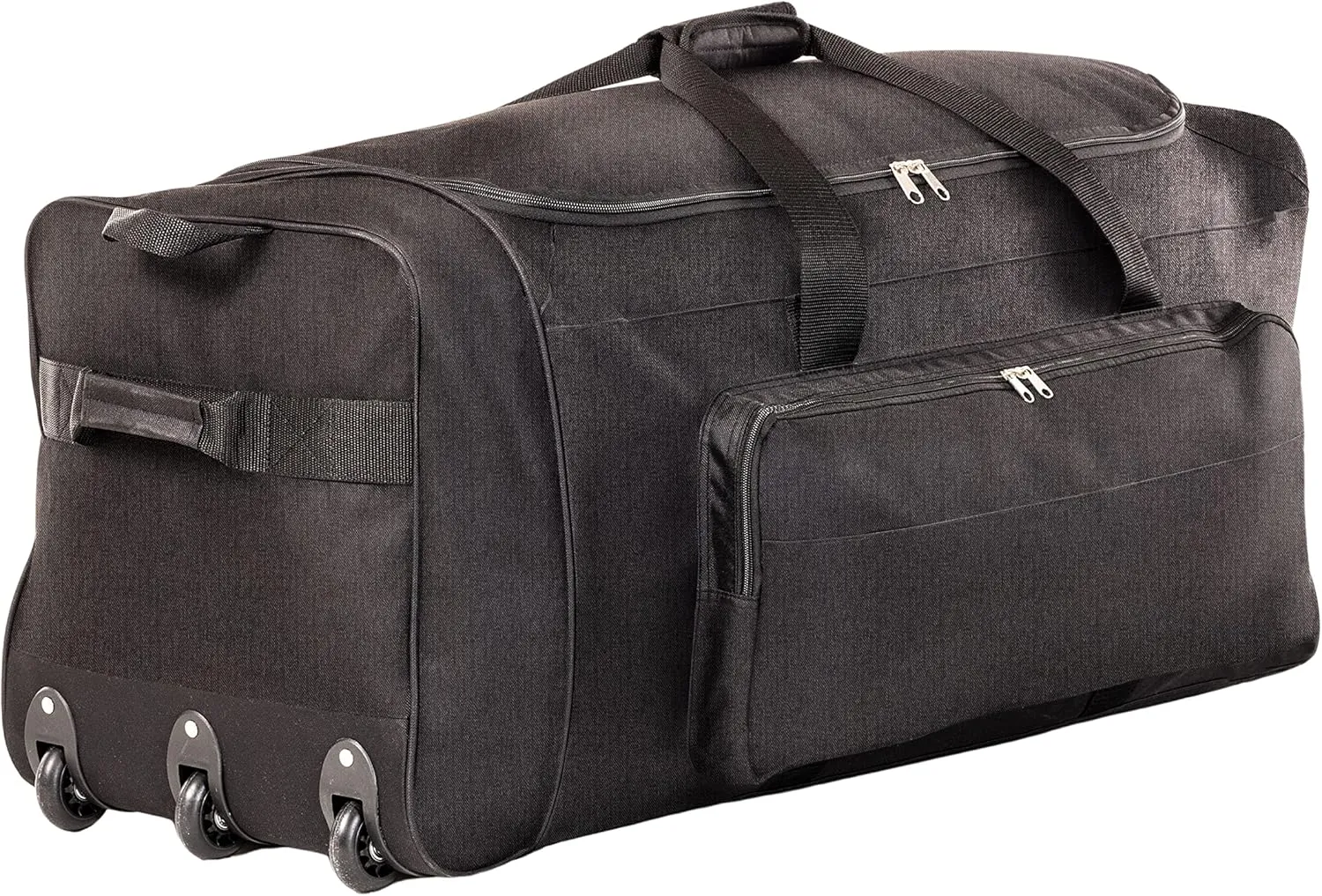 Jetstream Foldable 145L Duffle Bag with Triple Inline Wheels, Large Collapsible Duffel for Camping & Travel, Black