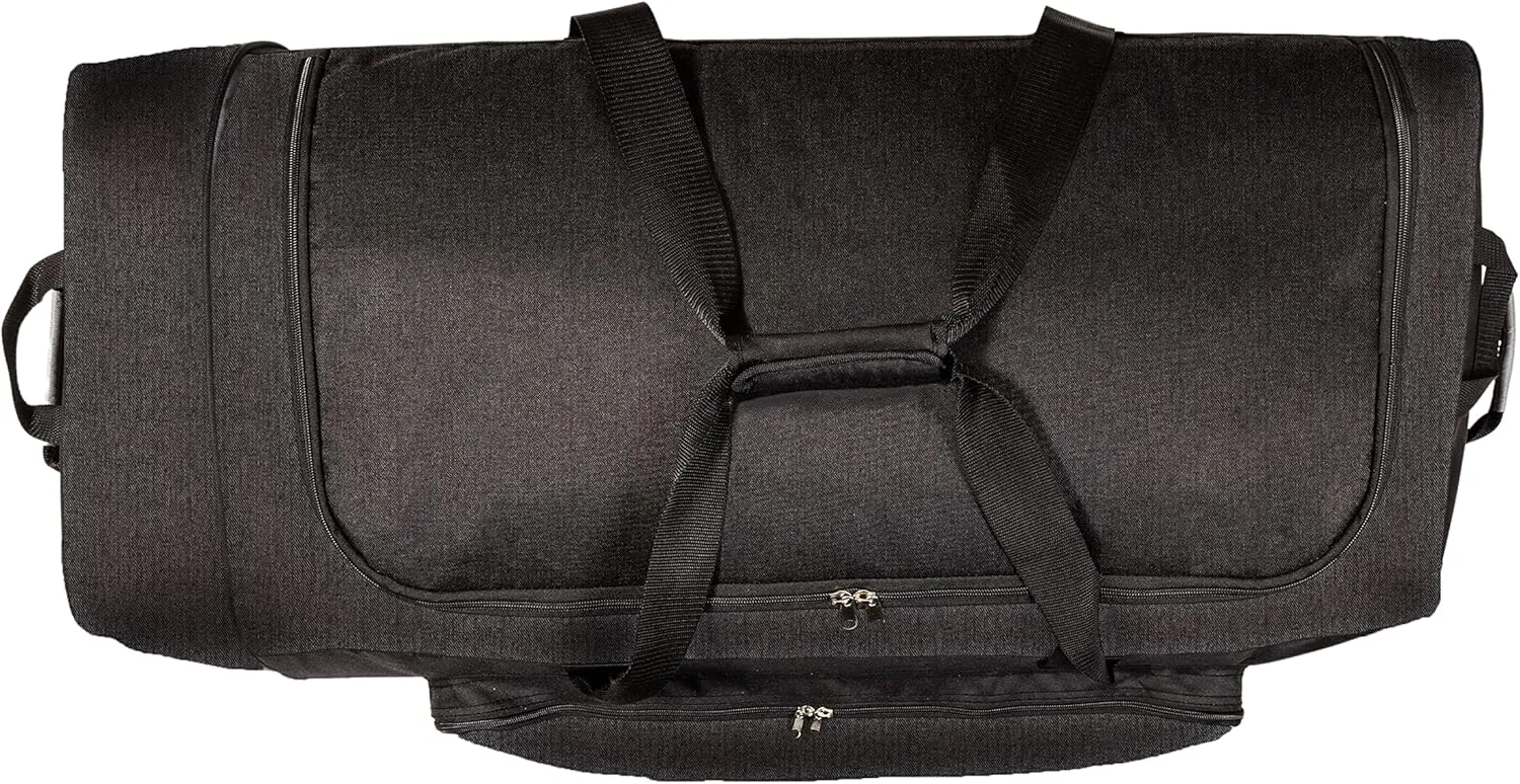 Jetstream Foldable 145L Duffle Bag with Triple Inline Wheels, Large Collapsible Duffel for Camping & Travel, Black