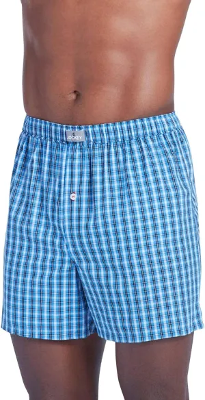 Jockey Men's Underwear 100% Cotton Woven 5" Boxer