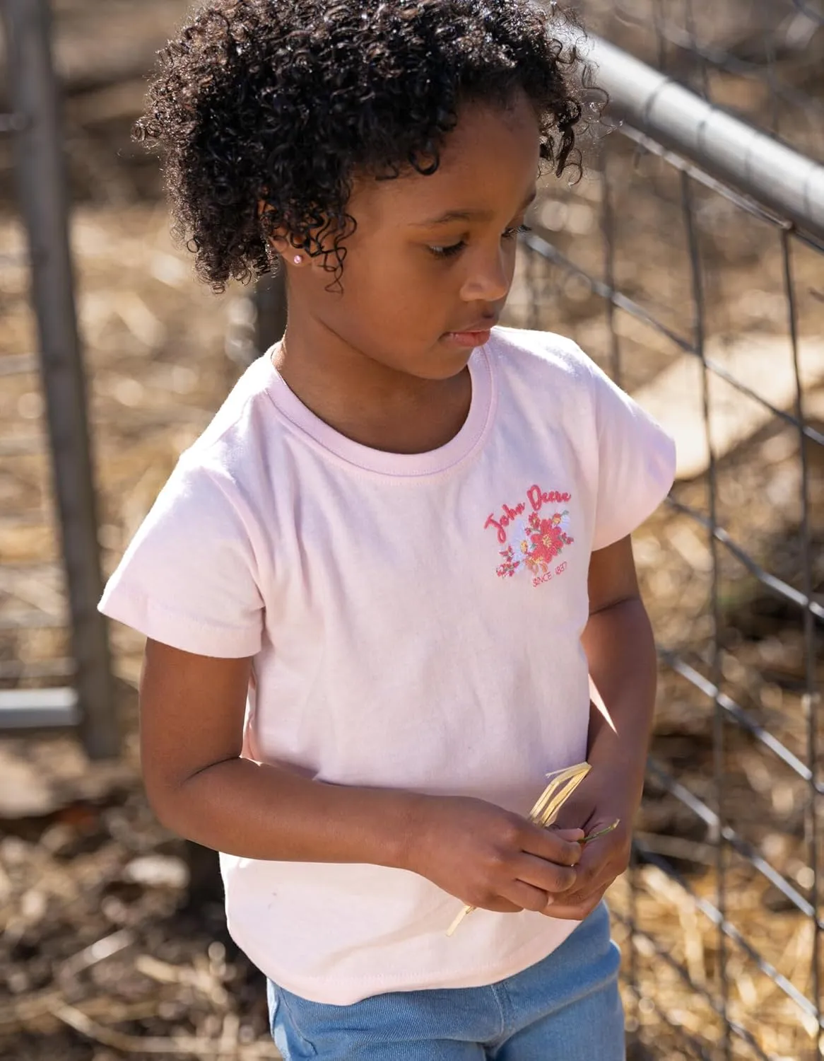 John Deere Farm Animals Girls T-Shirt Toddler to Little Kid Sizes (2T - 7-8)