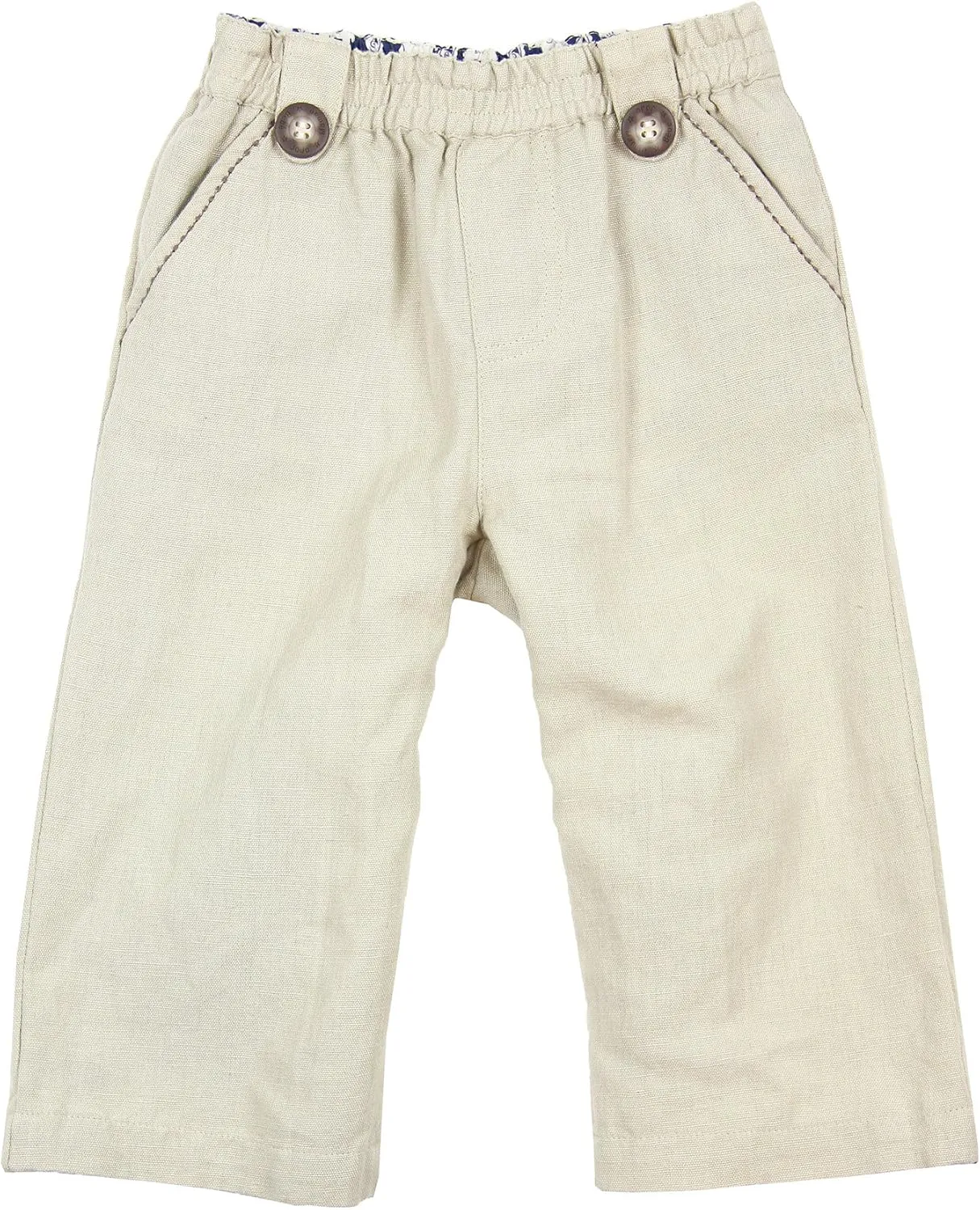 JoJo Maman Bebe Little Boys' Linen Pants Natural