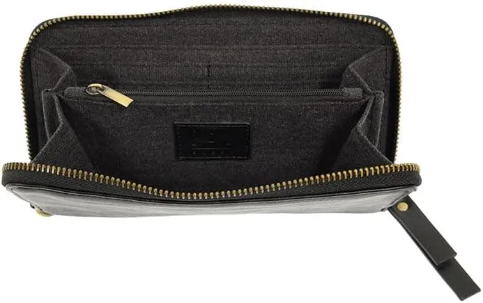Joy Susan Chloe Zip Around Wallet Wristlet - Black