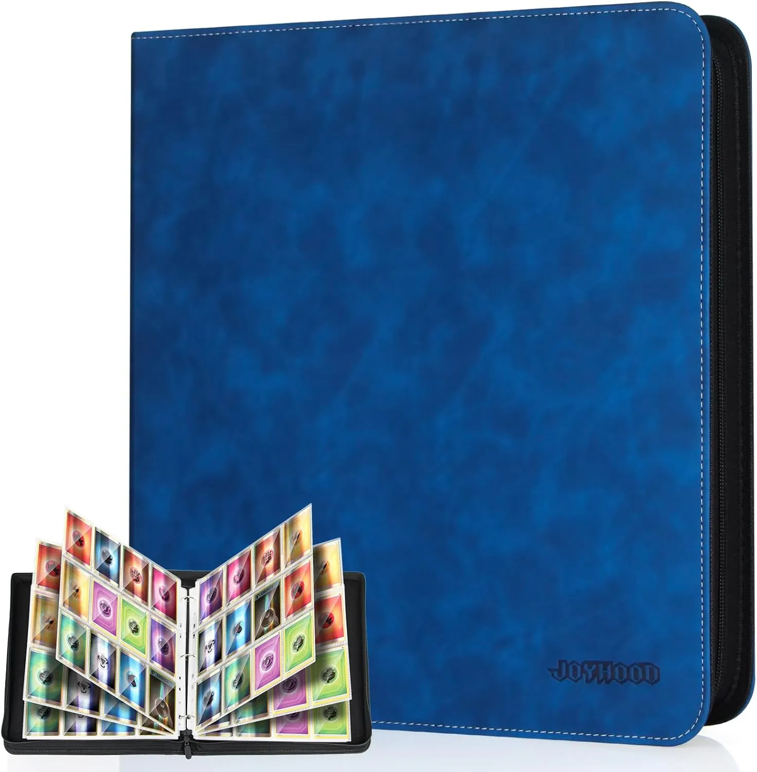 JoyHood Card Binder for Trading Card, Card Collection Binder with 12 Pocket - Hold Up to 960 Cards, Card Album Holder compatible with TCG/PM/MTG/OPCG/YGO Card (Sapphire Blue, 12 Pockets)