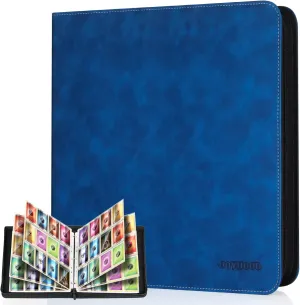 JoyHood Card Binder for Trading Card, Card Collection Binder with 12 Pocket - Hold Up to 960 Cards, Card Album Holder compatible with TCG/PM/MTG/OPCG/YGO Card (Sapphire Blue, 12 Pockets)