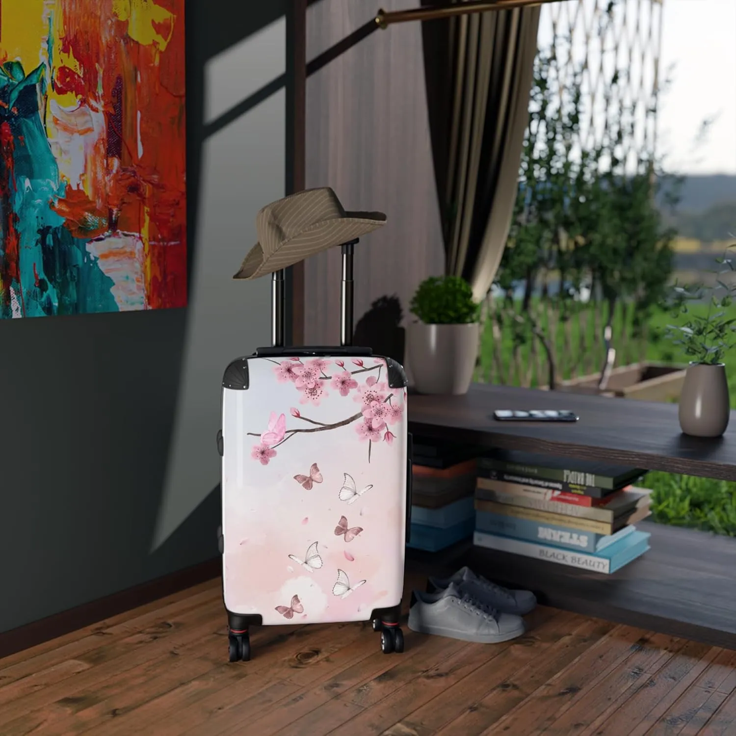 June in Color Cherry Blossoms – Elegant, Durable, and Effortless 360° Swivel Travel Bag