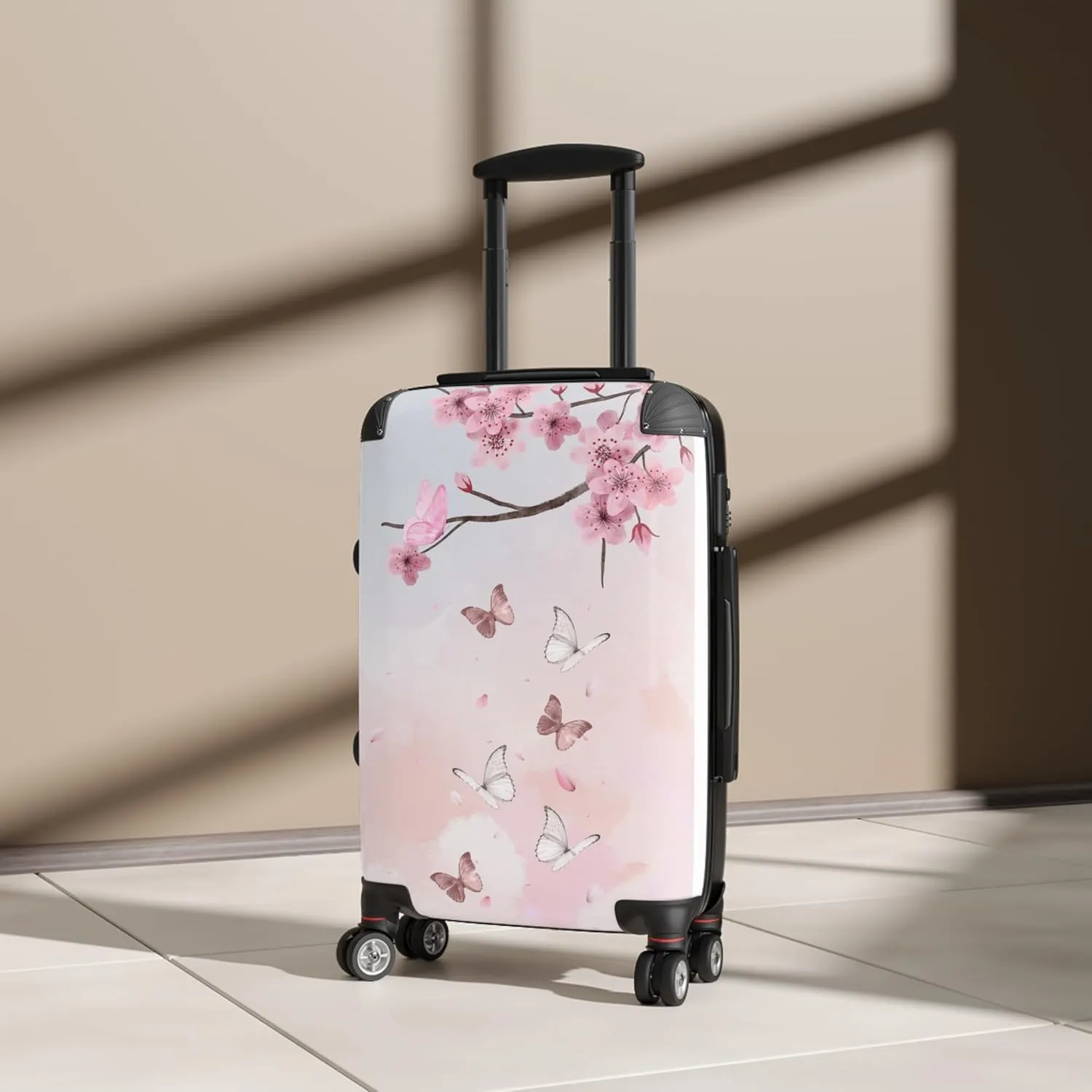 June in Color Cherry Blossoms – Elegant, Durable, and Effortless 360° Swivel Travel Bag