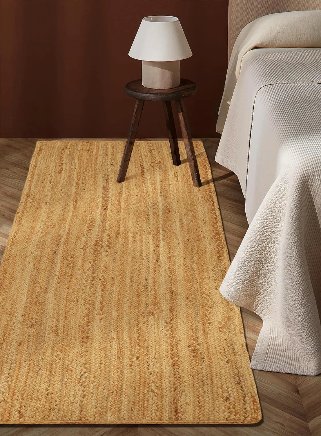 Jute Runner - Natural Fiber Hand Woven Boho Farmhouse Style 2x10 Foot Area Rug for Kitchen, Bedroom or Living Room - Braided Design Floor Decor